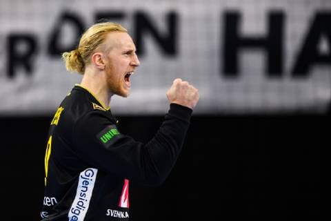 Handball WM, Schweden - Ungarn 190117 Goalkeeper Mikael Appelgren of Sweden celebrates during the IHF World Handball Championship match between Sweden and Hungary on January 17, 2019 in Copenhagen. Photo: Ludvig Thunman BILDBYRN kod LT 35581 Copyright: LUDVIGxTHUNMAN BB190117LT006