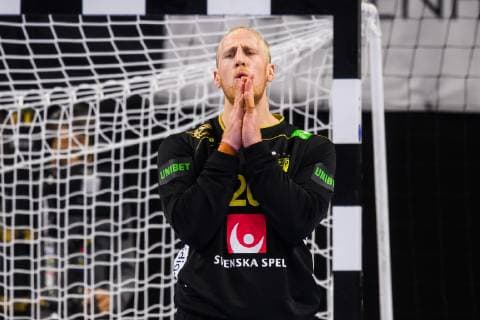 190117 Goalkeeper Mikael Appelgren of Sweden looks dejected during the IHF World Handball Championship match between Sweden and Hungary on January 17, 2019 in Copenhagen. Photo: Ludvig Thunman BILDBYRN kod LT 35581 Copyright: LUDVIGxTHUNMAN BB190117LT012