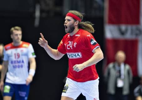Mikkel Hansen of Denmark celebrates during the men s IHF Handball World Championship WM Weltmeisterschaft Group C match between Denmark and Norway in Herning, Denmark, Thursday, Jan. 17, 2019.. , Herning Jylland Denmark Copyright: HenningxBagger HenningxBaggerx COP101 spdk20190117-210255-L