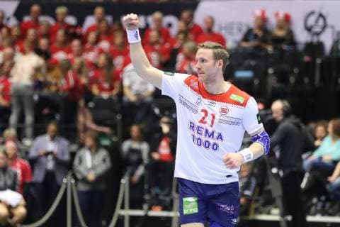26th Mens Handball World Championship WM Weltmeisterschaft Daenemark vs Norwegen, 17.01.19 Jubel Torjubel bei Henrik Moellgaard (Daenemark, 21)