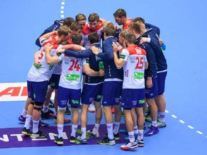 Handball WM, Dänemark - Norwegen HANDBALL - IHF WC, DEN vs NOR HERNING,DENMARK,17.JAN.19 - HANDBALL - IHF Men s World Championships, international match Länderspiel Denmark vs Norway. Image shows the team of Norway. GEPAxpictures xOliverxLerch