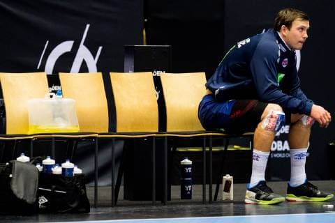 190117 Sander Sagosen of Norway looks dejected after the IHF World Handball Championship match between Denmark and Norway on January 17, 2019 in Herning. Photo: Jon Olav Nesvold BILDBYRN kod JE 160406 Copyright: JONxOLAVxNESVOLD BB190117JE170