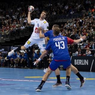 Handball-WM Frankreich - Russland am 17.01.2019 in der Mercedes-Benz Arena in Berlin Kentin MAHE ( Frankreich )