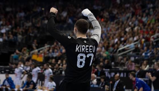 Handball-WM Frankreich - Russland am 17.01.2019 in der Mercedes-Benz Arena in Berlin Victor KIREEV ( Russland )