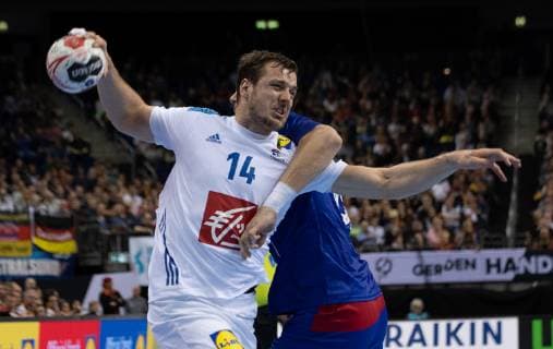 Handball-WM Frankreich - Russland am 17.01.2019 in der Mercedes-Benz Arena in Berlin Kentin MAHE ( Frankreich )