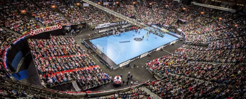 Muenchen, Deutschland 17. Januar 2019: WM 2019 Männer - Gruppe B - Spanien vs. Kroatien Übersicht Olympiahalle München Muenchen Olympiahalle Bayern Deutschland
