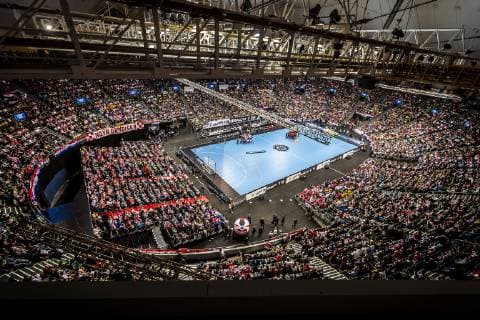Muenchen, Deutschland 17. Januar 2019: WM 2019 Männer - Gruppe B - Spanien vs. Kroatien Übersicht Olympiahalle München Muenchen Olympiahalle Bayern Deutschland