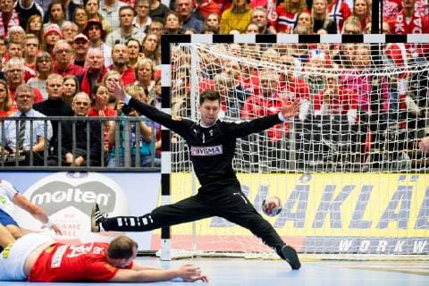 190117 Goalkeeper Niklas Landin of Denmark during the IHF World Handball Championship match between Denmark and Norway on January 17, 2019 in Herning. Photo: Jon Olav Nesvold BILDBYRN kod JE 160406 Copyright: JONxOLAVxNESVOLD BB190117JE221