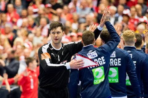 190117 Goalkeeper Niklas Landin of Denmark ahead of the IHF World Handball Championship match between Denmark and Norway on January 17, 2019 in Herning. Photo: Jon Olav Nesvold BILDBYRN kod JE 160406 Copyright: JONxOLAVxNESVOLD BB190117JE245