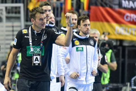 Deutschland , Berlin , Mercedes Benz Arena , IHF Handball Weltmeisterschaft der Maenner , Trainer Christian Prokop Deutschland ( GER ) - Serbien ( SRB )