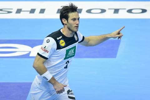 Deutschland , Berlin , Mercedes Benz Arena , IHF Handball Weltmeisterschaft der Maenner , Deutschland Uwe Gensheimer ( GER ) - Serbien ( SRB )