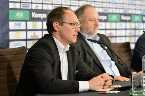 Handball, Herren, Weltmeisterschaft 2019 in Deutschland und Dänemark, DHB-Pressekonferenz, DHB-Vorstandsvorsitzender Mark Schober, DHB-Präsident Andreas Michelmann, 18.01.19, Copyright: xMichaelxHundtx xMatthiasxKochx