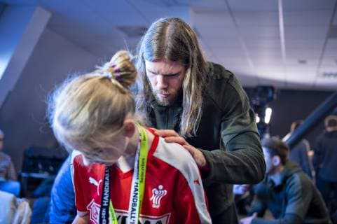 Mikkel Hansen of Denmark is seen at the danish press conference PK Pressekonferenz during IHF Handball World Championship WM Weltmeisterschaft in Herning, Denmark, Friday, Jan. 18, 2019.. , Herning Jylland Copyright: HenningxBagger HenningxBaggerx COP101 spdk20190118-122747-L