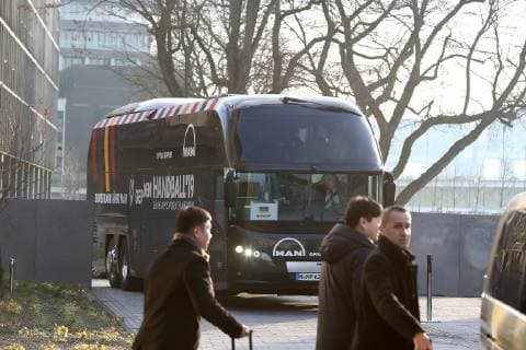 Handball WM Hauptrunde in Köln, Lanxess Arena Ankunft der deutschen Handball-Nationalmannschaft am Teamhotel Hyatt 18.01.19