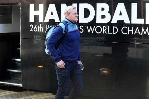 Handball WM Hauptrunde in Köln, Lanxess Arena Ankunft der deutschen Handball-Nationalmannschaft am Teamhotel Hyatt Patrick Wiencek 18.01.19