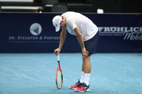 Pavel Kotov ist enttaeuscht Koblenz Open, Tennis, 18.01.2019 Koblenz Open, Tennis, 18.01.2019 Koblenz Copyright: xEIBNER RenexWeissx EP_RWS