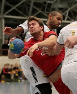 Deutschland, Korntal, Handball Rixespiel SG BBM Bietigheim vs. Selestat Alsace Handball: mitte Michael Oehler (BBM)