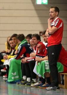 Deutschland, Korntal, Handball Rixespiel SG BBM Bietigheim vs. Selestat Alsace Handball: BBM Trainer Ralf Bader
