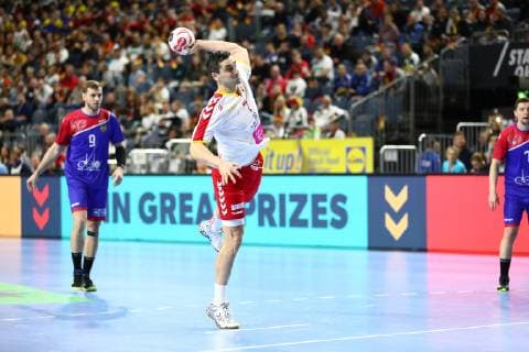 Kiril Lazarov (Mazedonien) beim Wurf, Russland vs Mazedonien, IHF Maenner Handball Weltmeisterschaft, 19.01.2019 Fotograf Neis Eibner Russland vs Mazedonien, IHF Maenner Handball Weltmeisterschaft, 19.01.2019 Köln Copyright: xEIBNER AlexanderxNeisx EP_ANS