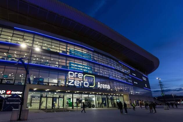 Sinsheim, Germany 18.01.2019, 1. Bundesliga, 18. Spieltag, TSG 1899 Hoffenheim - FC Bayern Muenchen, Ausenansicht vom Stadion und dem Logo des neuen Namengebers ( DeFodi541