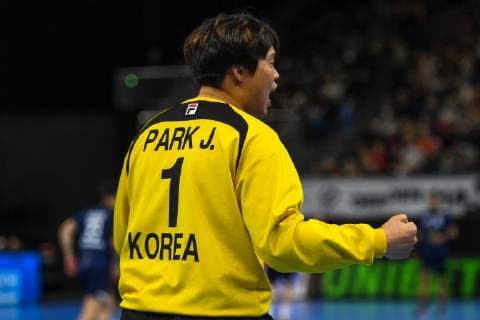 HANDBALL - IHF WC, JPN vs KOR COPENHAGEN,DENMARK,19.JAN.19 - HANDBALL - IHF Men s World Championships, international match Länderspiel Japan vs Korea. Image shows the rejoicing of Park Jaeyong (KOR). GEPAxpictures xOliverxLerch
