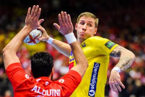 190119 Linus Arnesson of Sweden during the IHF World Handball Championship match between Tunisia and Sweden on January 19, 2019 in Herning. Photo: Petter Arvidson BILDBYRN kod PA 92204 Copyright: PETTERxARVIDSON BB190119PA067
