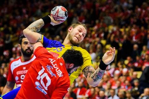 190119 Andreas Nilsson of Sweden during the IHF World Handball Championship match between Tunisia and Sweden on January 19, 2019 in Herning. Photo: Petter Arvidson BILDBYRN kod PA 92204 Copyright: PETTERxARVIDSON BB190119PA070