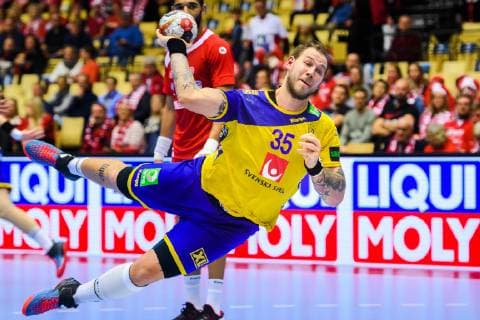 190119 Andreas Nilsson of Sweden during the IHF World Handball Championship match between Tunisia and Sweden on January 19, 2019 in Herning. Photo: Petter Arvidson BILDBYRN kod PA 92204 Copyright: PETTERxARVIDSON BB190119PA078