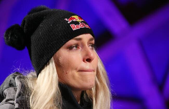 Sport Themen der Woche KW03 Sport Bilder des Tages ALPINE SKIING - FIS WC Cortina CORTINA D AMPEZZO,ITALY,20.JAN.19 - ALPINE SKIING - FIS World Cup, ladies, Super G, bib draw. Keywords: Milka. Image shows Lindsey Vonn (USA). Keywords: tears. GEPAxpictures xThomasxBachun