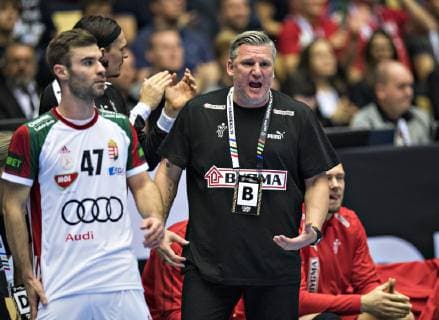 Nikolaj Jacobsen (Denmark Coach) of Denmark during the men s IHF Handball World Championship WM Weltmeisterschaft Main Round Group 2 Denamrk vs Hungary match in Herning, Denmark, on saturday, Jan. 19, 2019.. , Herning DK Copyright: ClausxFisker ClausxFiskerx cop104 spdk20190119-211250-L