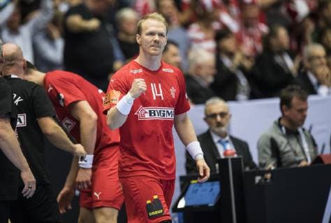 Anders Zachariassen (Denmark- 14) of Denmark during the men s IHF Handball World Championship WM Weltmeisterschaft Main Round Group 2 Denamrk vs Hungary match in Herning, Denmark, on saturday, Jan. 19, 2019.. , Herning DK Copyright: ClausxFisker ClausxFiskerx cop104 spdk20190119-211451-L