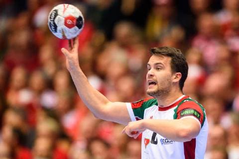 190119 Adam Juhasz of Hungary during the IHF World Handball Championship match between Denmark and Hungary on January 19, 2019 in Herning. Photo: Petter Arvidson BILDBYRAN kod PA 92205 Copyright: PETTERxARVIDSON BB190119PA134