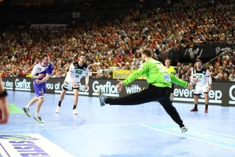 Andreas Wolf (Deutschland) haelt den Siebenmeter von Arnor Thor Gunnarsson (Island), , IHF Maenner Handball Weltmeisterschaft, 19.01.2019 Fotograf Neis Eibner Deutschland vs. Island, IHF Maenner Handball Weltmeisterschaft, 19.01.2019 Köln Copyright: xEIBNER AlexanderxNeisx EP_ANS