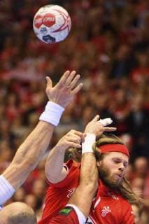 190119 Mikkel Hansen of Denmark during the IHF World Handball Championship match between Denmark and Hungary on January 19, 2019 in Herning. Photo: Petter Arvidson BILDBYRAN kod PA 92205 Copyright: PETTERxARVIDSON BB190119PA166