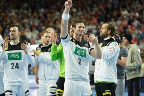 GER, IHF WM 2019, Deutschland (GER) vs Island (ISL) 19.01.2019, Lanxess Arena , Koeln, GER, IHF WM 2019, Deutschland (GER) vs Island (ISL) , im Bild picture shows: Uwe Gensheimer (GER 3), freut sich ueber den Sieg