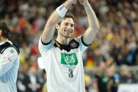 GER, IHF WM 2019, Deutschland (GER) vs Island (ISL) 19.01.2019, Lanxess Arena , Koeln, GER, IHF WM 2019, Deutschland (GER) vs Island (ISL) , im Bild picture shows: Uwe Gensheimer (GER 3), freut sich ueber den Sieg