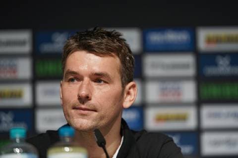GER, IHF WM 2019, Deutschland (GER) vs Island (ISL) 19.01.2019, Lanxess Arena , Koeln, GER, IHF WM 2019, Deutschland (GER) vs Island (ISL) , im Bild picture shows: Pressekonferenz (PK) nach dem Spiel, Christian Prokop Headcoach Trainer (GER).