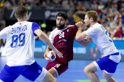 Wajdi Sinen (Nr. 24, Katar). Russland vs. Katar, Presidents Cup Finale, Handball, IHF Handball Weltmeisterschaft, 20.01.19 Koeln Nordrhein-Westfalen Germany Lanxess-Arena Copyright: xAgentur54Gradx xFelixxKoenigx