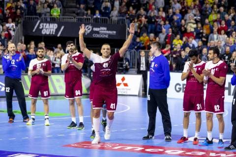 Youssef Ali (Nr. 41, Katar) wird zum Player of the Match (PotM) gewaehlt. Russland vs. Katar, Presidents Cup Finale, Handball, IHF Handball Weltmeisterschaft, 20.01.19 Koeln Nordrhein-Westfalen Germany Lanxess-Arena Copyright: xAgentur54Gradx xFelixxKoenigx