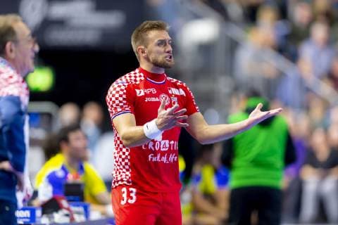 Handball WM, Brasilien - Kroatien Luka Cindric (Nr. 33, Kroatien) regt sich auf. Brasilien vs. Kroatien, Hauptrunde, Handball, IHF Handball Weltmeisterschaft, 20.01.19 Koeln Nordrhein-Westfalen Germany Lanxess-Arena Copyright: xAgentur54Gradx xFelixxKoenigx