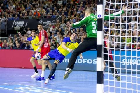 Handball WM, Brasilien - Kroatien Alexandro Pozzer (Nr. 17, Brasilien) gegen Marin Sego (Nr. 55, Kroatien). Brasilien vs. Kroatien, Hauptrunde, Handball, IHF Handball Weltmeisterschaft, 20.01.19 Koeln Nordrhein-Westfalen Germany Lanxess-Arena Copyright: xAgentur54Gradx xFelixxKoenigx