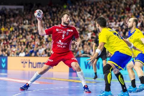 Köln, Deutschland 20. Januar 2019: WM 2019 Männer - Hauptrunde - Brasilien vs. Kroatien Domagoj Duvnjak (Kroatien THW Kiel) Köln Lanxess Arena Nordrhein-Westfalen Deutschland