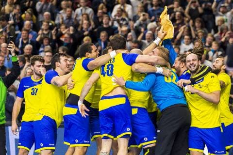 Sport Themen der Woche KW03 Sport Bilder des Tages Köln, Deutschland 20. Januar 2019: WM 2019 Männer - Hauptrunde - Brasilien vs. Kroatien die Mannschaft von Brasilien Schlussjubel Schlußjubel Emotion Freude Köln Lanxess Arena Nordrhein-Westfalen Deutschland