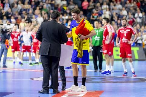Haniel Langaro (Nr. 37, Brasilien) wird zum Player of the Match (PotM) gewaehlt. Brasilien vs. Kroatien, Hauptrunde, Handball, IHF Handball Weltmeisterschaft, 20.01.19 Koeln Nordrhein-Westfalen Germany Lanxess-Arena Copyright: xAgentur54Gradx xFelixxKoenigx