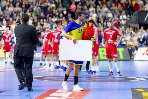 Haniel Langaro (Nr. 37, Brasilien) wird zum Player of the Match (PotM) gewaehlt. Brasilien vs. Kroatien, Hauptrunde, Handball, IHF Handball Weltmeisterschaft, 20.01.19 Koeln Nordrhein-Westfalen Germany Lanxess-Arena Copyright: xAgentur54Gradx xFelixxKoenigx
