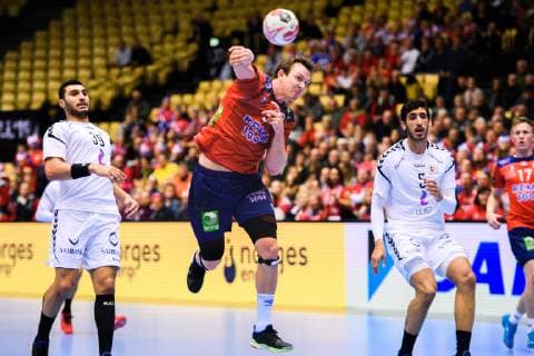 Handball WM, Norwegen - Ägypten 190120 Sander Sagosen of Norway during the IHF World Handball Championship match between Norway and Egypt on January 20, 2019 in Herning. Photo: Petter Arvidson BILDBYRN kod PA 92208 Copyright: PETTERxARVIDSON BB190120PA090