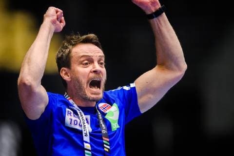 Handball WM, Norwegen - Ägypten 190120 Christian Berge, head coach, of Norway celebrates during the IHF World Handball Championship match between Norway and Egypt on January 20, 2019 in Herning. Photo: Petter Arvidson BILDBYRN kod PA 92208 Copyright: PETTERxARVIDSON BB190120PA121