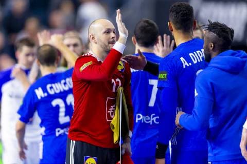 Handball WM, Island - Frankreich Vincent Gerard (Nr. 12, Frankreich) wird zum Player of the Match (PotM) gewaehlt. Island vs. Frankreich, Hauptrunde, Handball, IHF Handball Weltmeisterschaft, 20.01.19 Koeln Nordrhein-Westfalen Germany Lanxess-Arena Copyright: xAgentur54Gradx xFelixxKoenigx