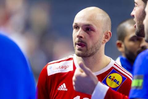 Handball WM, Island - Frankreich Vincent Gerard (Nr. 12, Frankreich) nach dem Spiel mit einem blauen Auge. Island vs. Frankreich, Hauptrunde, Handball, IHF Handball Weltmeisterschaft, 20.01.19 Koeln Nordrhein-Westfalen Germany Lanxess-Arena Copyright: xAgentur54Gradx xFelixxKoenigx