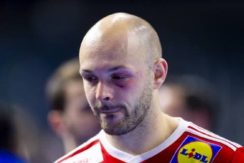 Handball WM, Island - Frankreich Vincent Gerard (Nr. 12, Frankreich) nach dem Spiel mit einem blauen Auge. Island vs. Frankreich, Hauptrunde, Handball, IHF Handball Weltmeisterschaft, 20.01.19 Koeln Nordrhein-Westfalen Germany Lanxess-Arena Copyright: xAgentur54Gradx xFelixxKoenigx